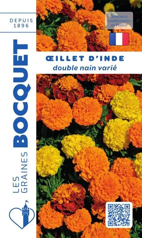 graines-bocquet-graines-de-fleurs-oeillet-d-inde-double-nain-graines-1-2-g image 1